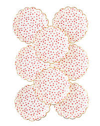Plato de papel con corazones rojos pequeños PLPL189-MME