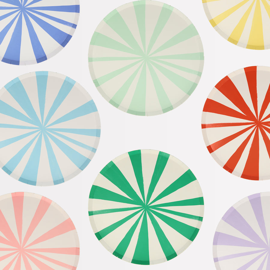 Platos de cena de rayas mixtas (x 8)