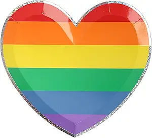 Platos pequeños con forma de corazón arcoíris Meri Meri