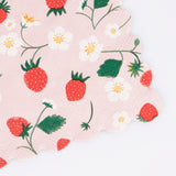Servilletas pequeñas con estampado de fresas (x 16)