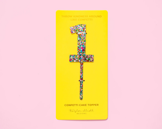 Adorno para tarta de confeti de colores con números del 0 al 9