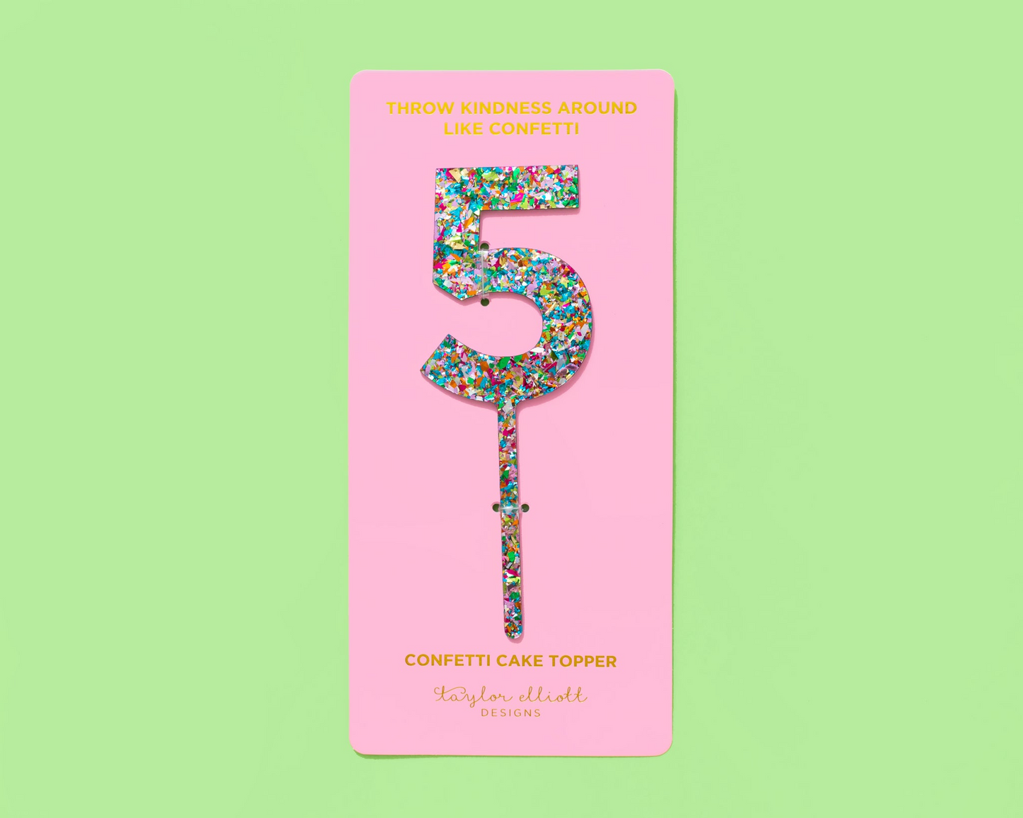 Adorno para tarta de confeti de colores con números del 0 al 9