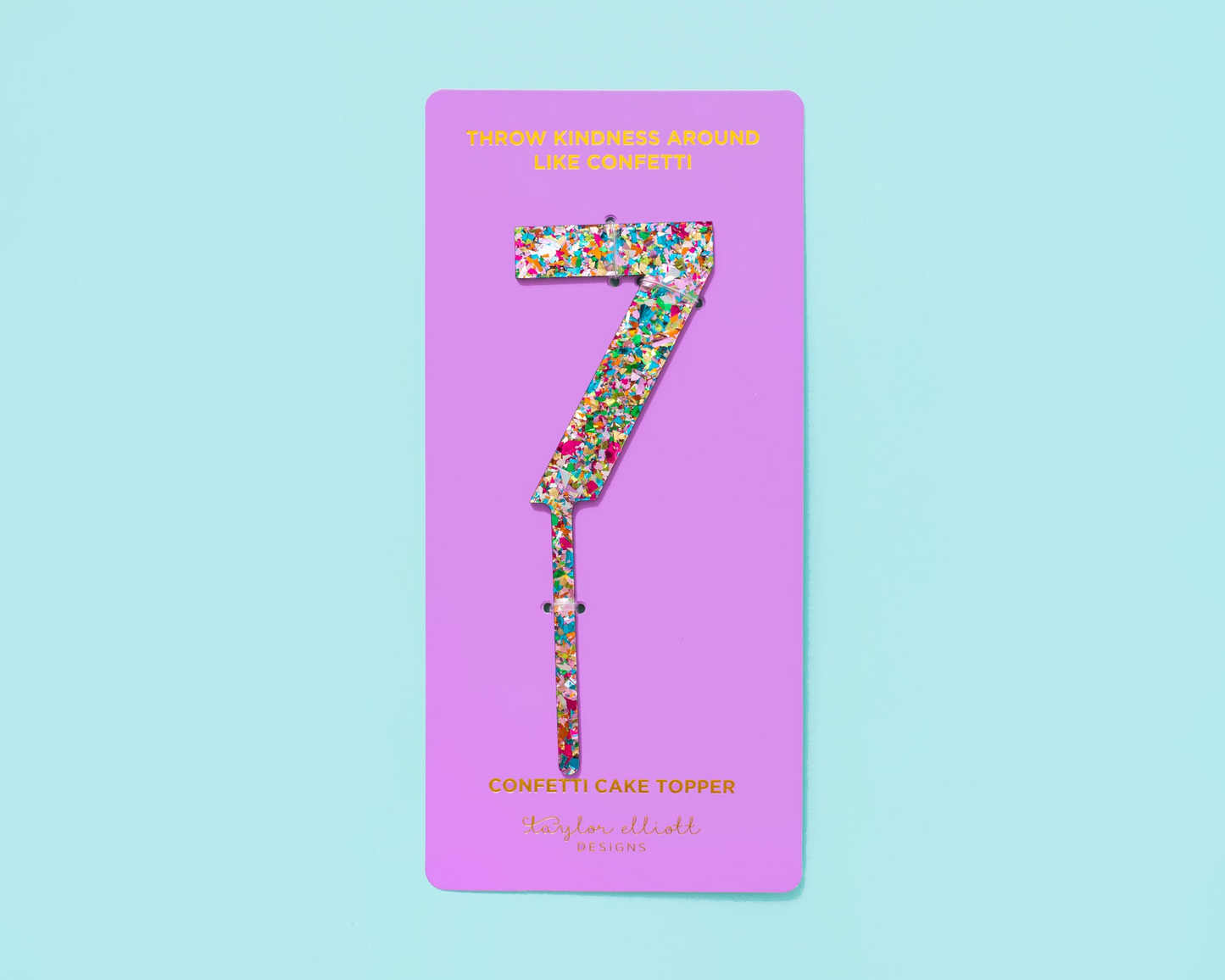 Adorno para tarta de confeti de colores con números del 0 al 9