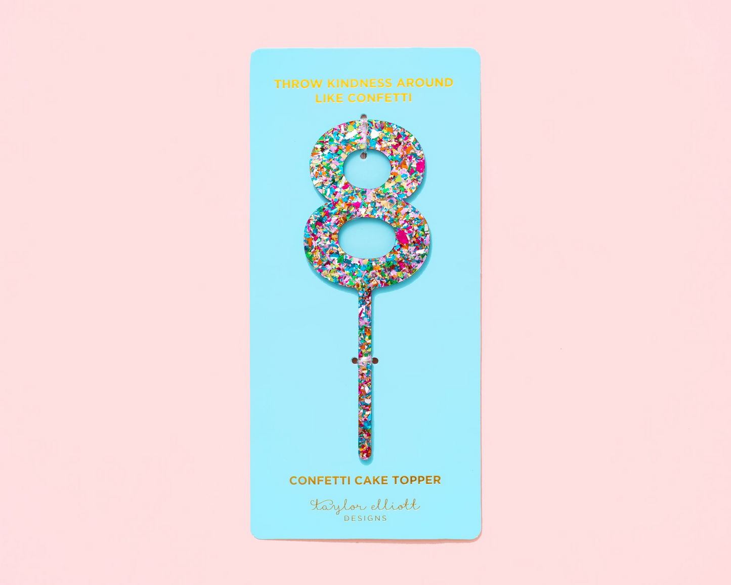 Adorno para tarta de confeti de colores con números del 0 al 9