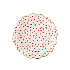 Plato de papel con corazones rojos pequeños PLPL189-MME