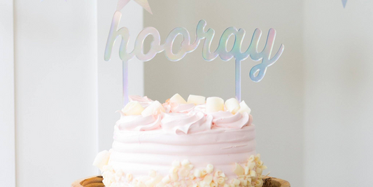 Adorno holográfico para tarta "Hooray"