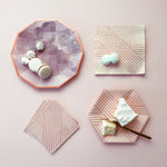 Platos de papel grandes premium de acuarela color morado claro y amatista