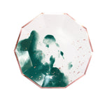 Manhattan - Platos de papel grandes premium de acuarela verde oscuro