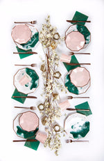 Manhattan - Platos de papel grandes premium de acuarela verde oscuro