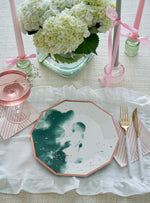 Manhattan - Platos de papel grandes premium de acuarela verde oscuro