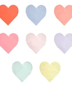 Juego de platos de papel grandes con forma de corazón pastel – Por Meri-Meri