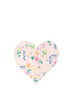 Juego de platos de papel grandes con forma de corazón pastel – Por Meri-Meri