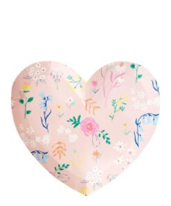 Juego de platos de papel grandes con forma de corazón pastel – Por Meri-Meri