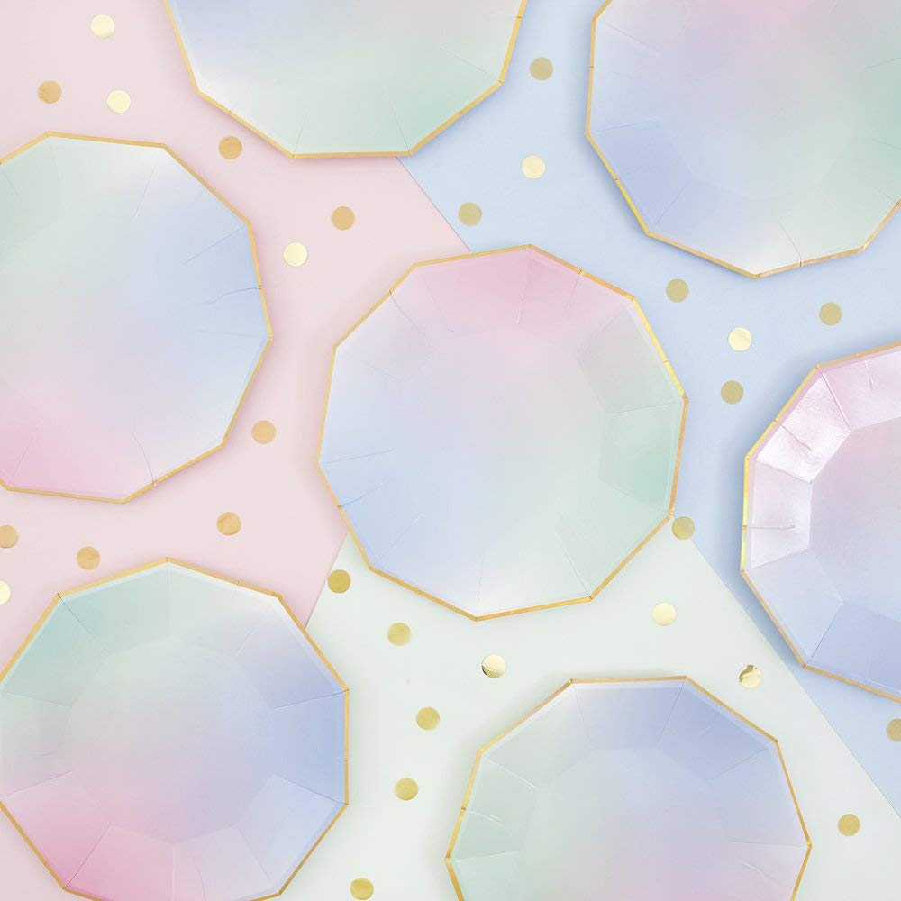 Platos de papel para la cena Meri Meri Toot Sweet Ombre (8 unidades)