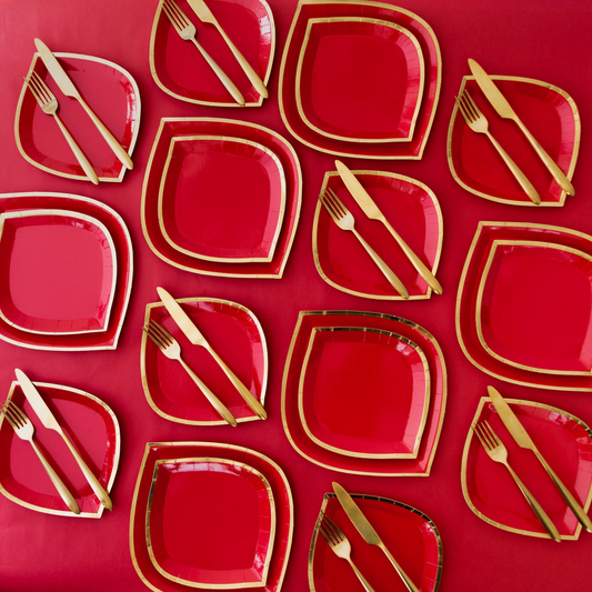 Platos de postre elegantes Ruby Kiss