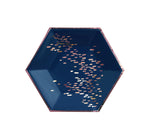 Erika - Platos de papel pequeños con motas de color azul marino