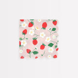 Servilletas pequeñas con estampado de fresas (x 16)
