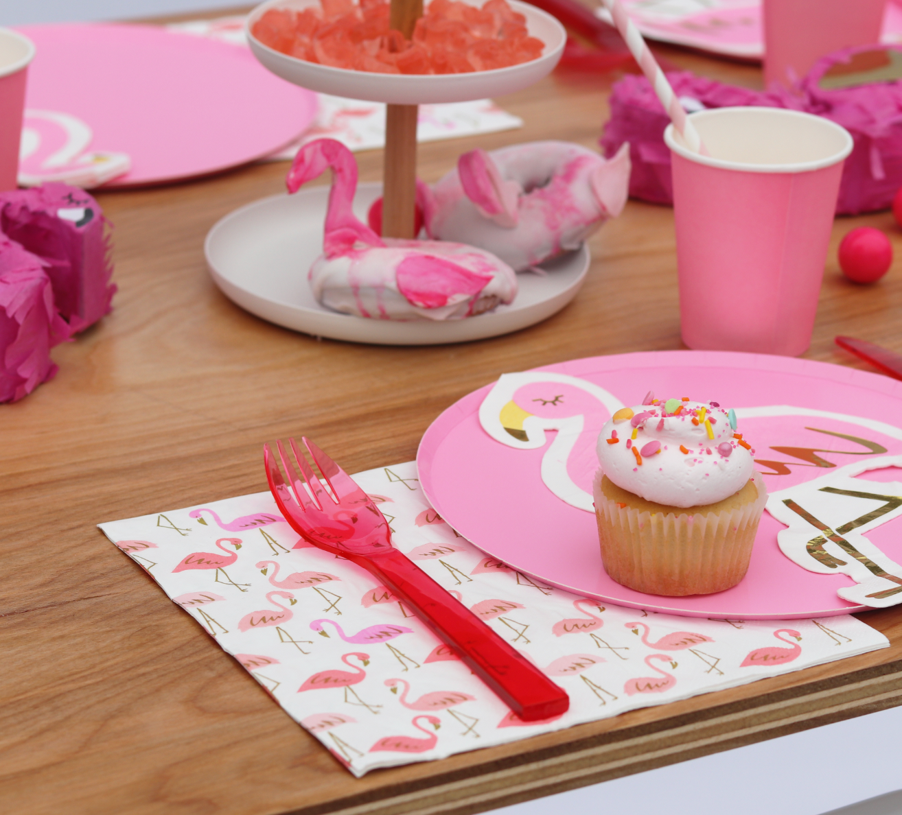 Servilletas con estampado de flamencos