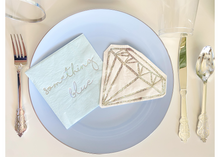 Servilletas plateadas iridiscentes con forma de diamante (juego de 20)