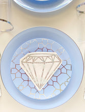 Servilletas plateadas iridiscentes con forma de diamante (juego de 20)