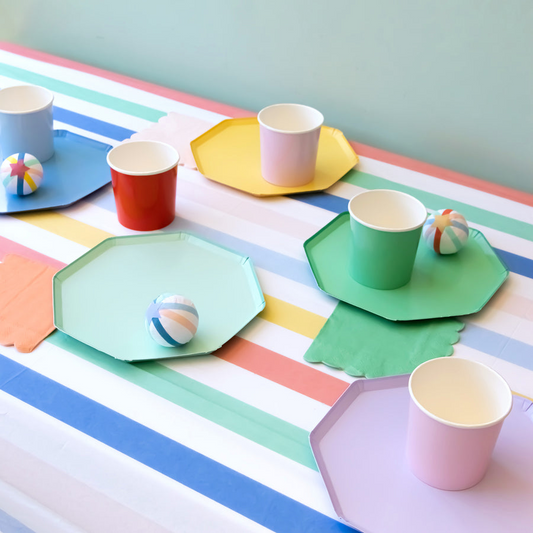 Platos llanos verde espuma de mar (x 8)