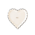 Plato de papel con forma de corazón festoneado XOX1040