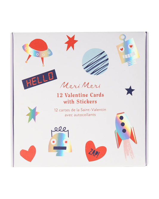 Robot Concertina Valentine Cards With Stickers