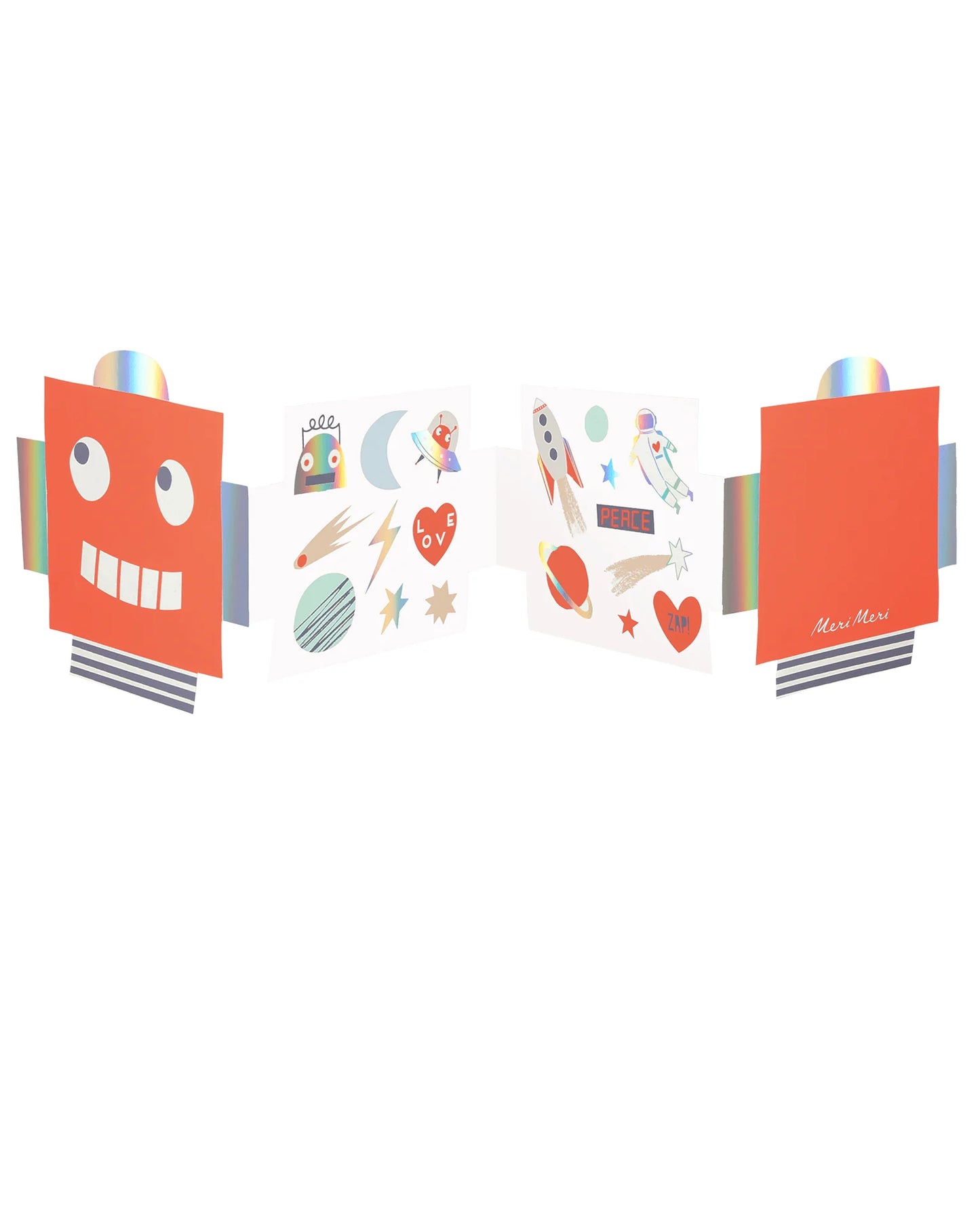 Robot Concertina Valentine Cards With Stickers