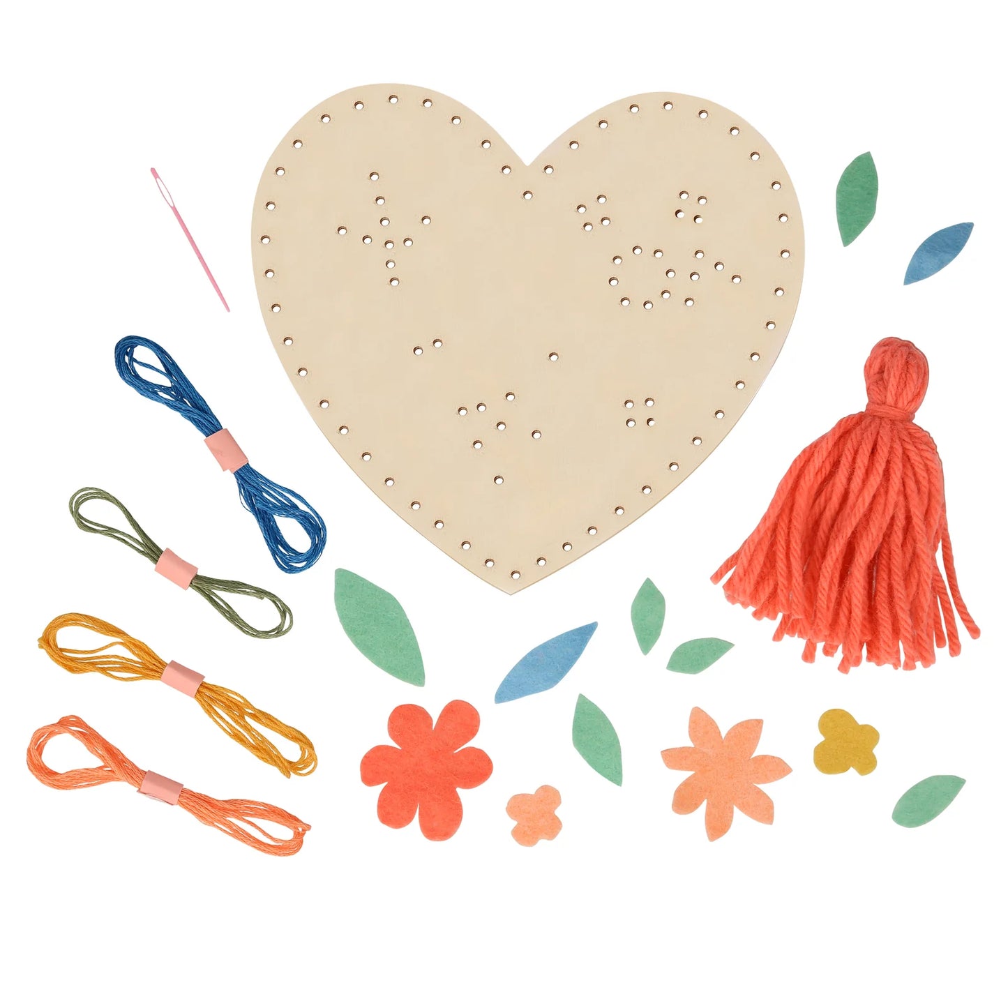 Wooden Heart Embroidery Kit
