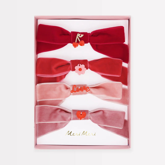 Velvet Bows With Charms