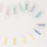 Mini velas de rayas arcoíris (x 50)