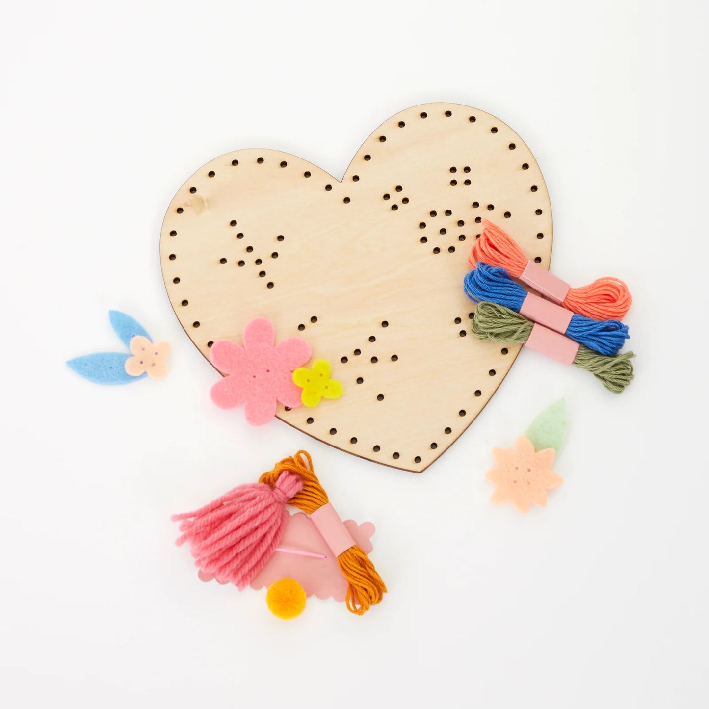 Wooden Heart Embroidery Kit